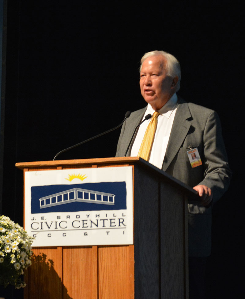 Larry Taylor making a speech
