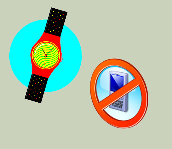 a wristwatch and cellphone