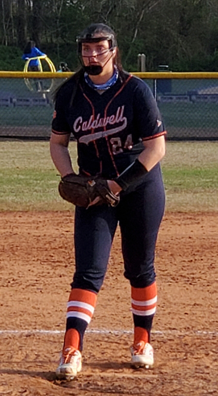 Jada Wilson on the mound against CVCC