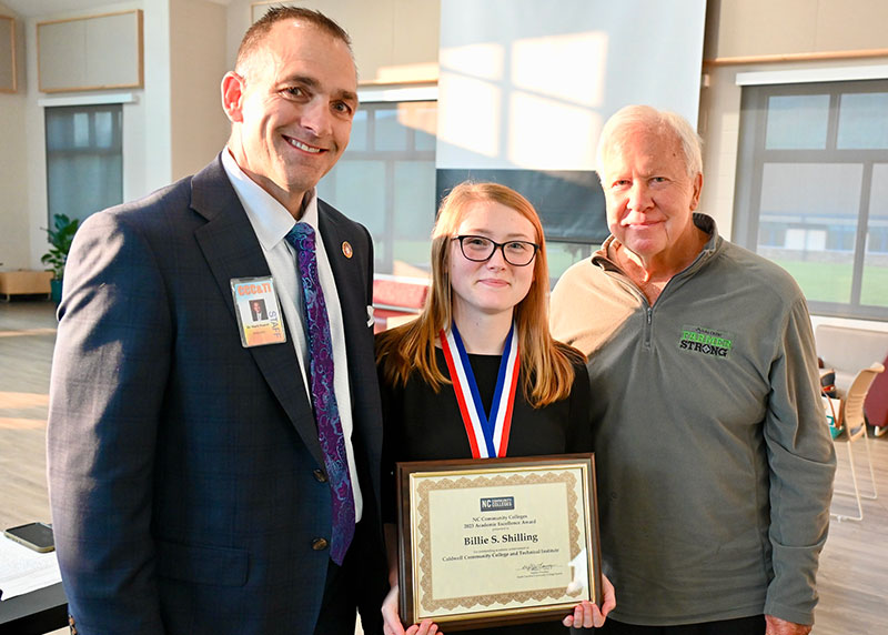 Billie Shilling with Dr. Poarch and Larry Taylor